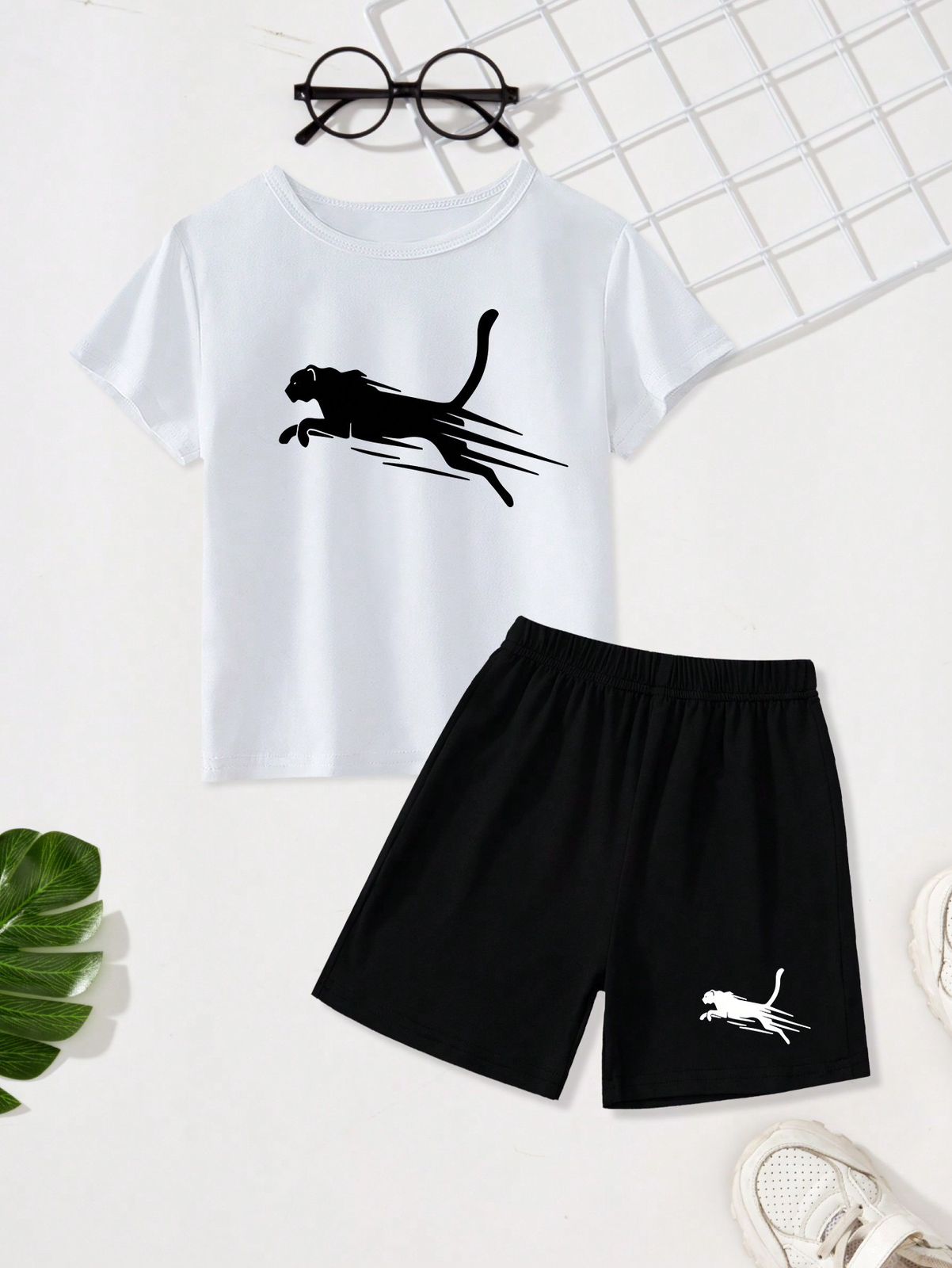 Conjunto Niño BlancoNegro Puma