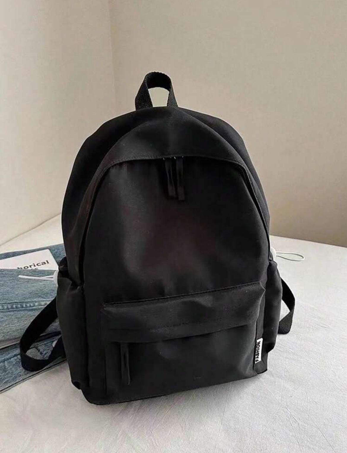 1 pieza Mochila con cierre de cremallera de estilo simple para niñas, mochila escolar de unicolor versátil y de moda, adecuada para uso diario, mochila para niños, mochila escolar, mochila, bolsa escolar, bolsa de jardín de infantes, perfecta para niñas,