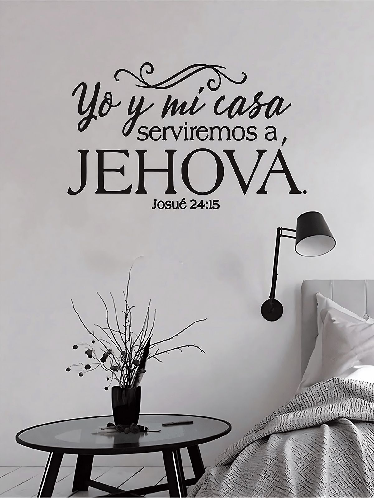 1 pieza Pegatinas de decoración del hogar con versículo de la Biblia en español para sala de estar, dormitorio, sala de estudio, porche, cocina, ventana, espejo, pegatinas, vinilo para decoración del hogar, artículos de decoración primaveral para refresca