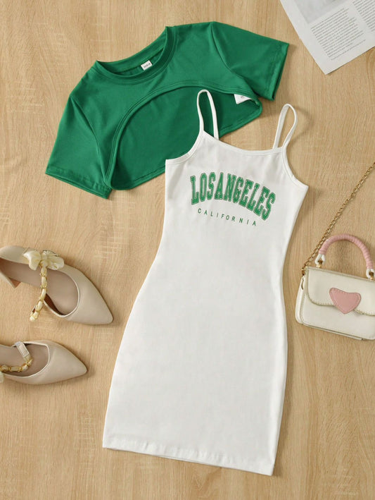 Conjunto Con Top Verde Los Angeles