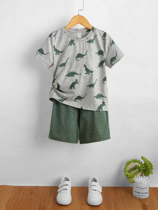 Conjunto Niño VerdeGris Dino