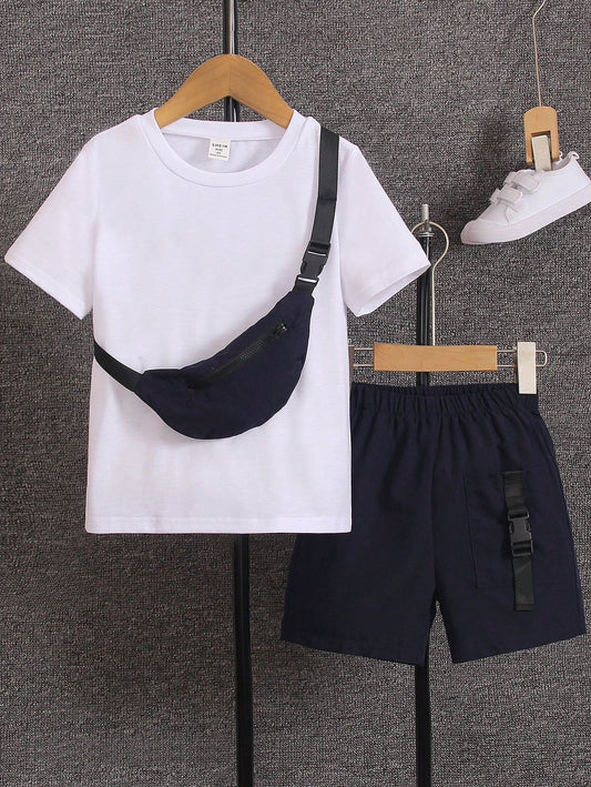 Conjunto Niño BlancoNegro Con Riñonera