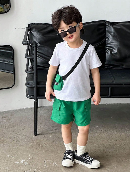 Conjunto Niño BlancoVerde con Bolsita