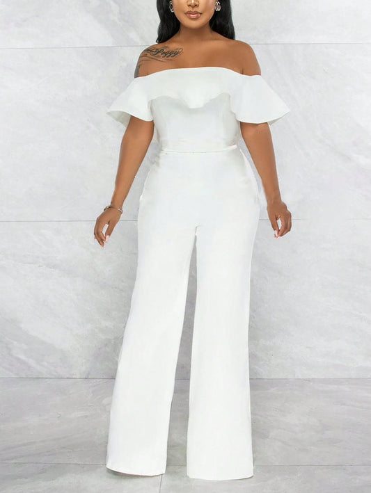 Conjunto de Mujer Jumpsuit Blanco Campesino