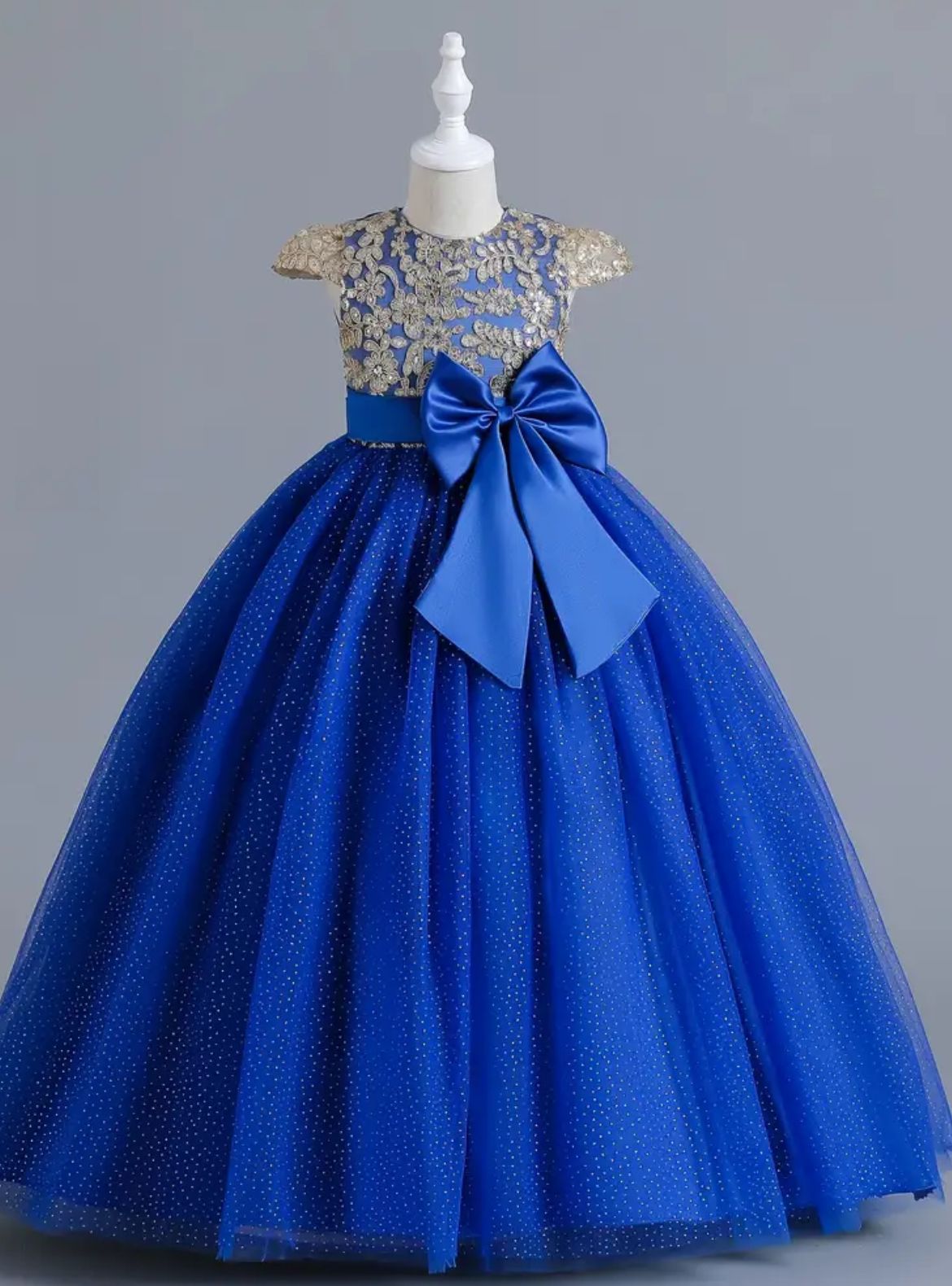 Vestido de Niña para Fiesta Largo Azul Eléctrico