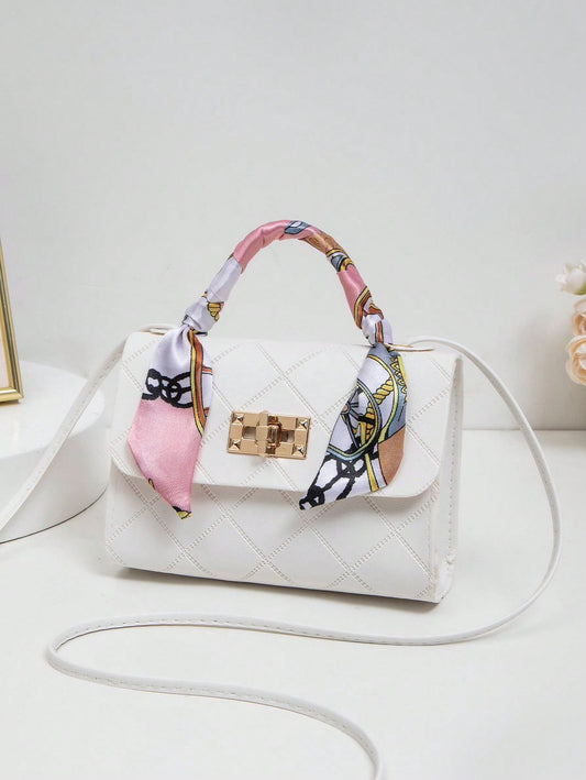 Bolso de mano, bolso de hombro, bolso cruzado de mujer de moda, bolso mini multifuncional y lindo con bufanda